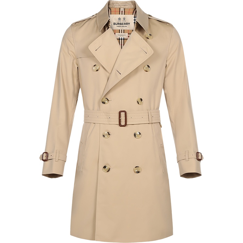 博柏利/巴宝莉 BURBERRY 男款棉质肯辛顿版型中长款风衣外套80458591