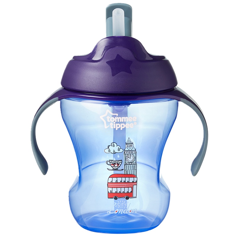 汤美星(Tommee Tippee)00965 小伦敦限量版成长吸管杯 蓝色