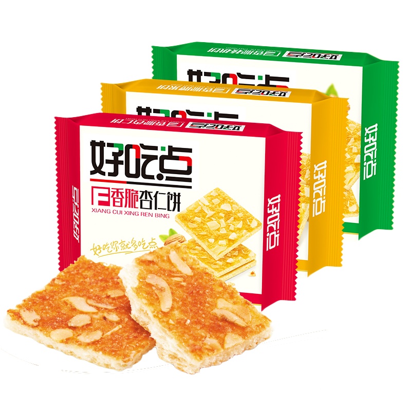 好吃点香脆腰果饼核桃饼干108g*3袋混合多口味早餐零食整箱批发