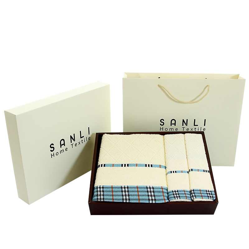 三利 纯棉巴洛克毛巾两条浴巾一条  柔软吸水洗脸面巾