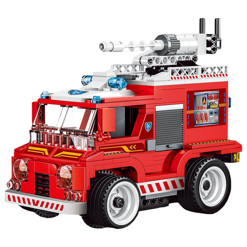 奥迪双钻旋风救援遥控拼搭积木消防车HA389045-T