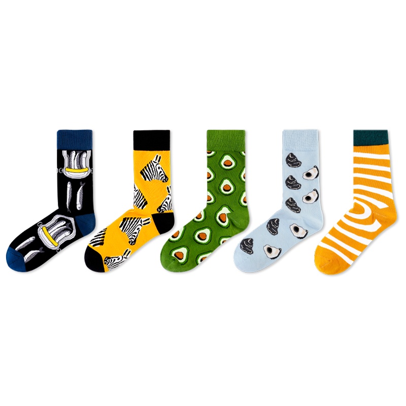 蓓乐妃长袜子女情侣款高筒牛油果长筒女袜嘻哈高腰厚款棉祙春夏季街头潮牌韩版斑马和平鸽ins潮男袜