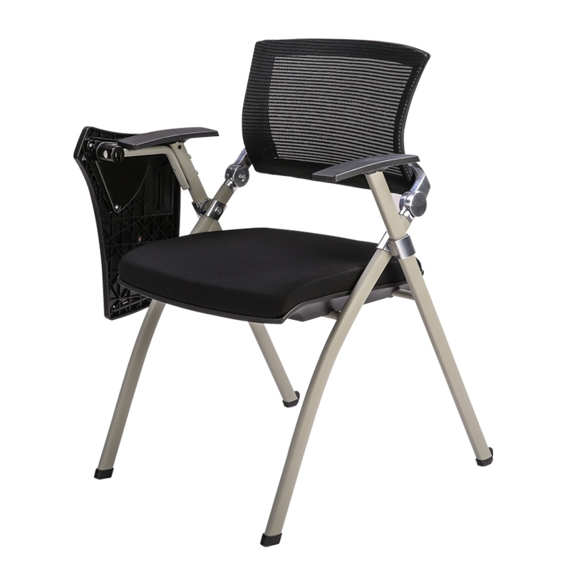 [红心家居]培训椅带写字板职员办公椅子简约网布会议椅