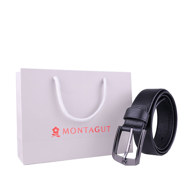 梦特娇 男士牛皮革腰带 牛剖层皮革 牛皮革