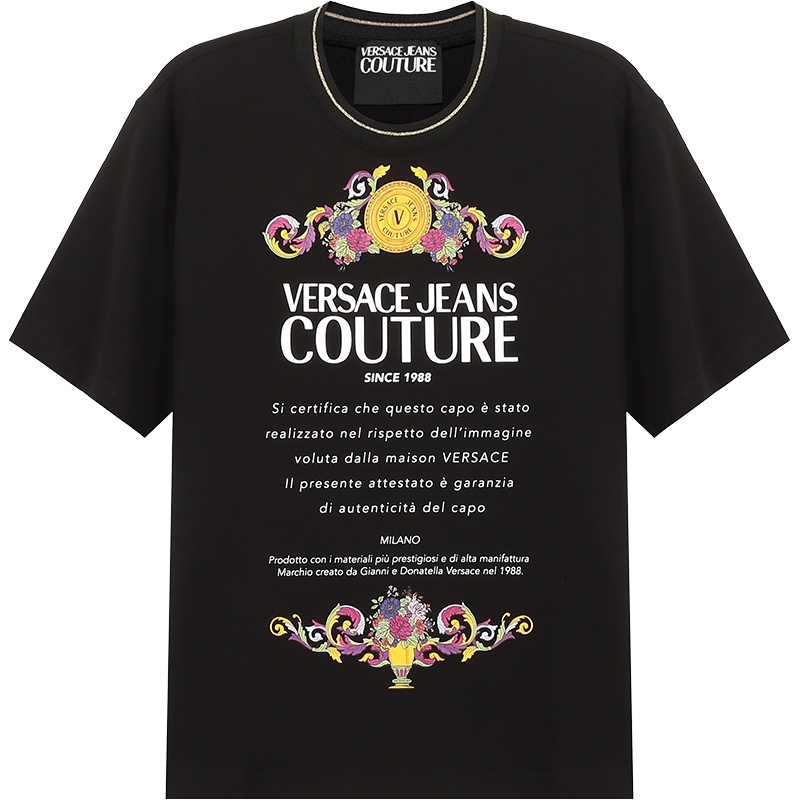 VERSACE JEANS COUTURE 范思哲 女士 棉质宽松版圆领短袖T恤 B2HWA7TE 30319