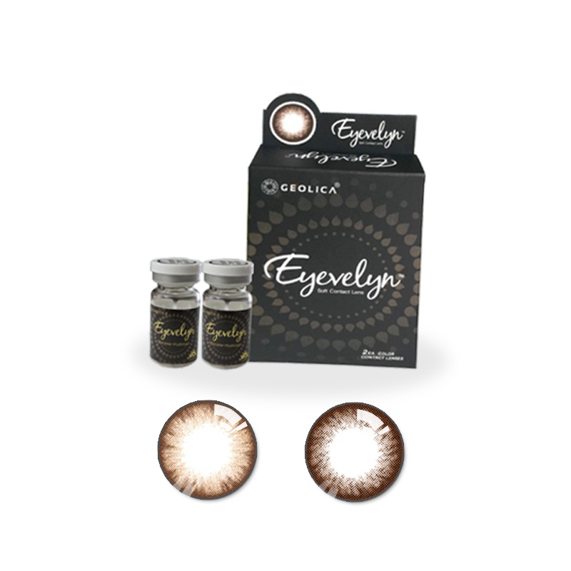 西米爱隐形眼镜美瞳彩色隐形眼镜Cime Ey GEOLICA-Eyevelyn硅水凝胶系列年抛1片/盒，韩国进口美瞳网红