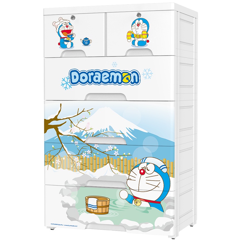 纳份爱儿童抽屉式收纳柜可爱哆啦A梦宝宝衣柜收纳箱五斗柜