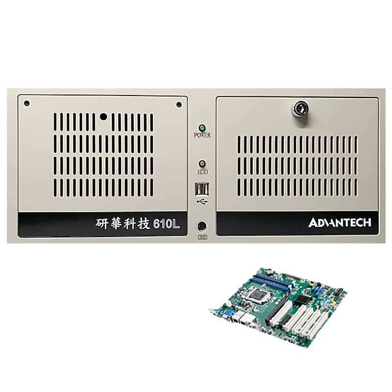 研华酷睿8代工控机IPC-610L工控机服务器AIMB-706VG支持2个com5个PCI和2个PCIE扩展槽Intel 酷睿i7 8700 32GB 1TB+1TB固态-键鼠
