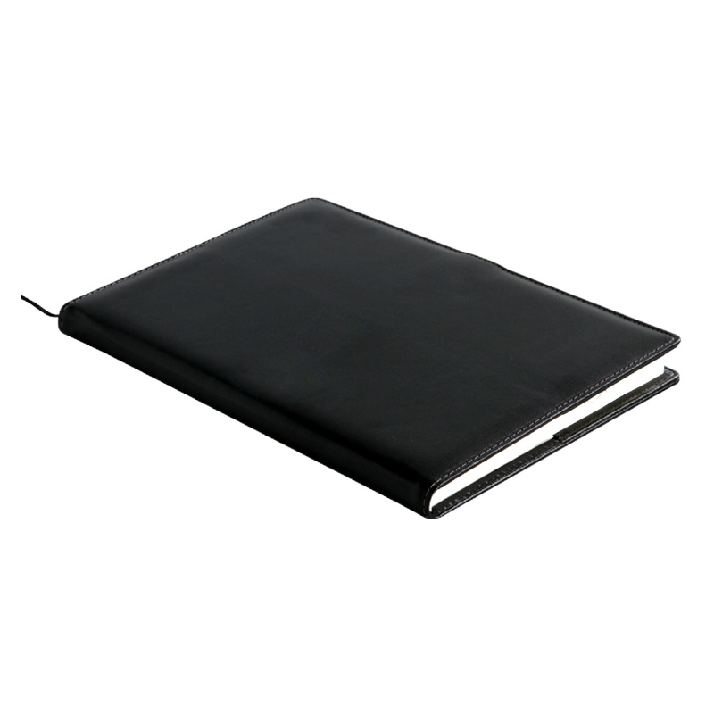 得力(deli)25K120张扣带皮面本 商务会议记事本笔记本子办公文具 黑色3335 (一本装)宁选