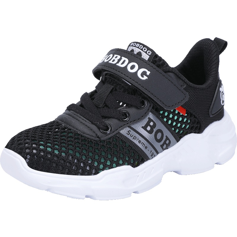 巴布豆童鞋儿童鞋子男2019夏款小中童透气网鞋男童运动鞋