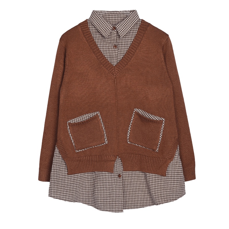 班俏BANQIAO2023春秋季新季新款长袖圆领刺绣毛衣女套头宽松韩版针织衫女打底衫