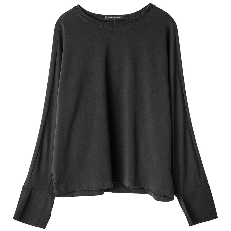 sdeer圣迪奥2019春装新款简约剪裁设计圆领宽松卫衣S18380562