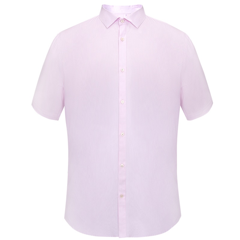 依文商务桑蚕丝衬衣男 蓝色衬衫男短袖 夏季衬衫ED670190