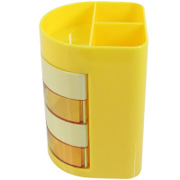 得力(deli)四层彩色办公笔筒 创意桌面收纳盒 颜色随机904