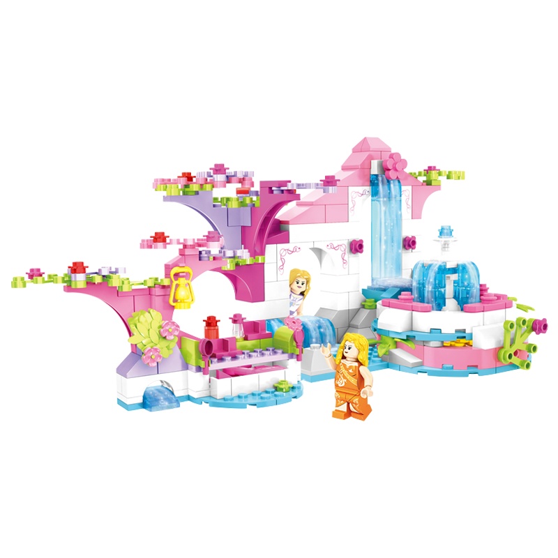 沃马积木兼容乐高拼装儿童玩具女孩积木梦幻城市七彩魔法池(C0214魔法池)