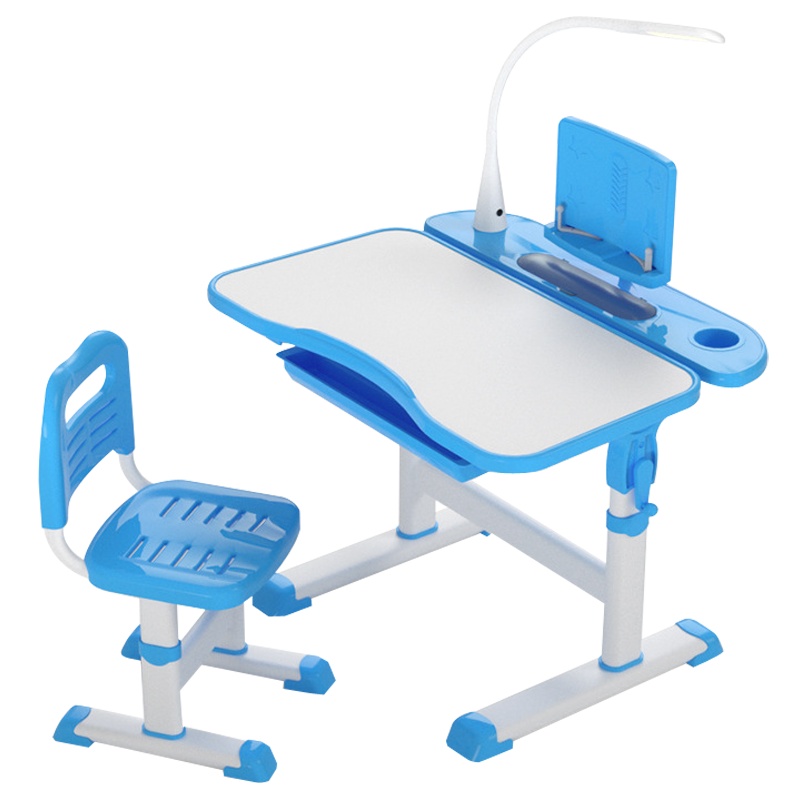 弘拜 多功能升降学生学习桌椅套装 儿童课桌套装 小学初中高中 学生写字台带阅读架阅读灯 培训班课桌椅