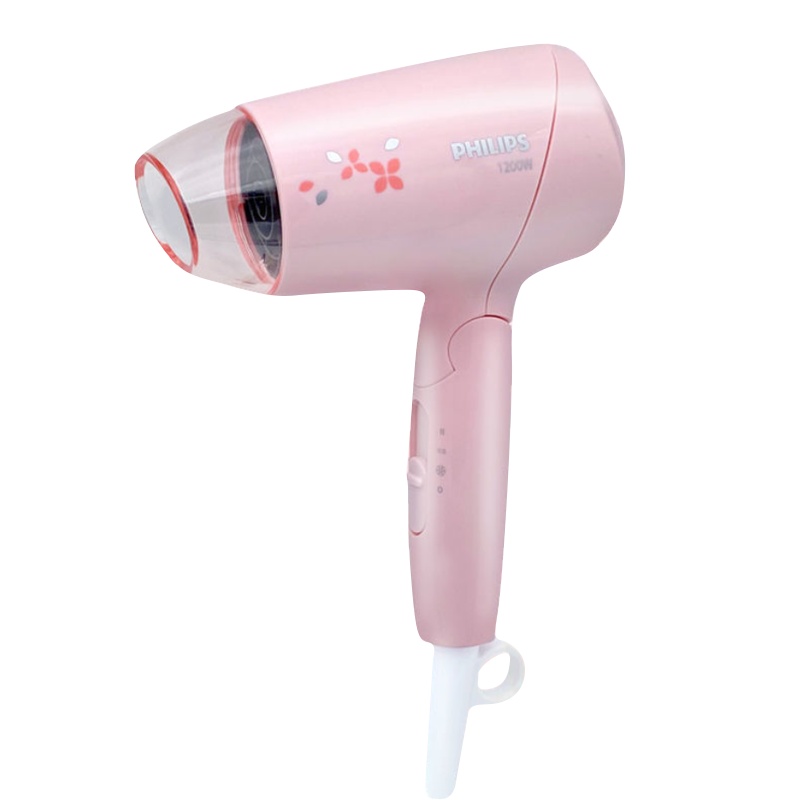 飞利浦 (PHLIPS)电吹风吹风机HP8120小型可折叠家用学生宿舍1200W恒温护发 白粉色