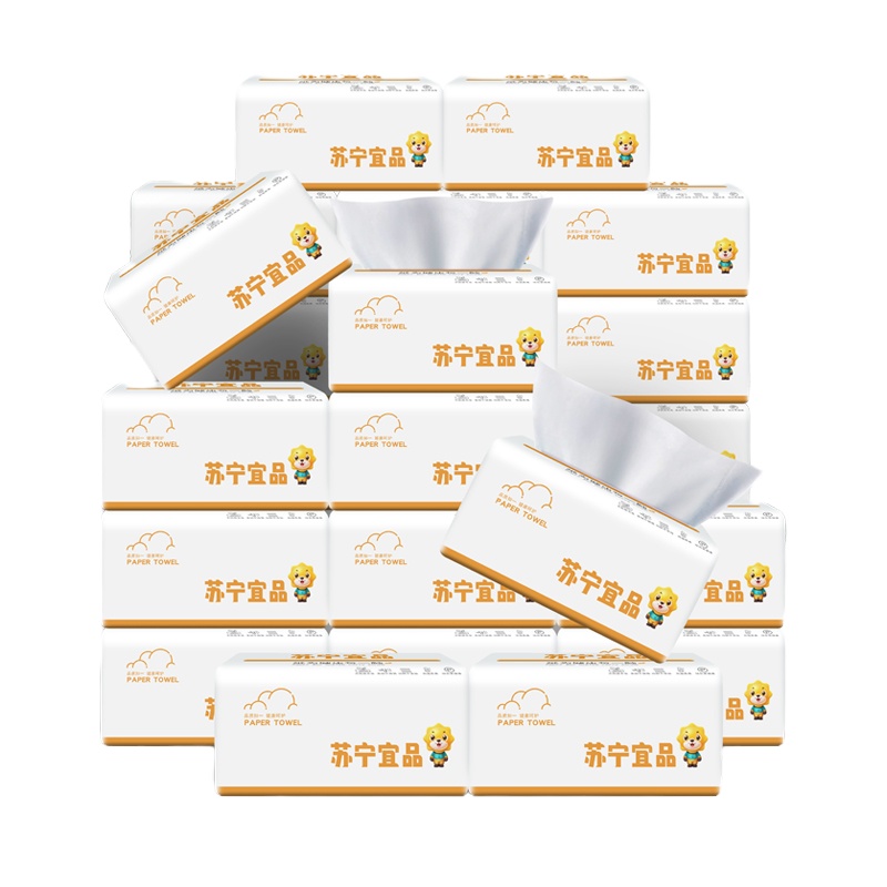苏宁宜品30包抽纸纸巾整箱家用实惠装纸抽餐巾纸卫生纸面巾纸整箱装