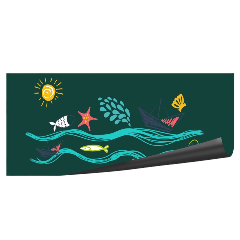 得力软铁绿板大号磁性软木板白板涂鸦照片墙贴儿童画板写字板 家用留言记事板学生创意黑板软铁绿板450*1000mm(带胶)