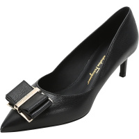 Ferragamo 菲拉格慕 女士 ZAIA系列羊皮双蝴蝶结高跟鞋单鞋0737368
