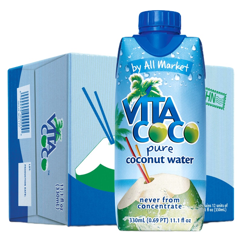 唯他可可(Vita Coco)天然椰子水进口NFC果汁饮料330ml*12瓶 整箱