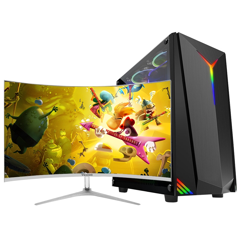 世纪之星 i7级六核E5 2620/GTX1050Ti 4G独显/16G内存/256G固态+500G机械盘 家用游戏电脑 DIY组装机 台式机 组装电脑台式电脑 电脑主机+32英寸