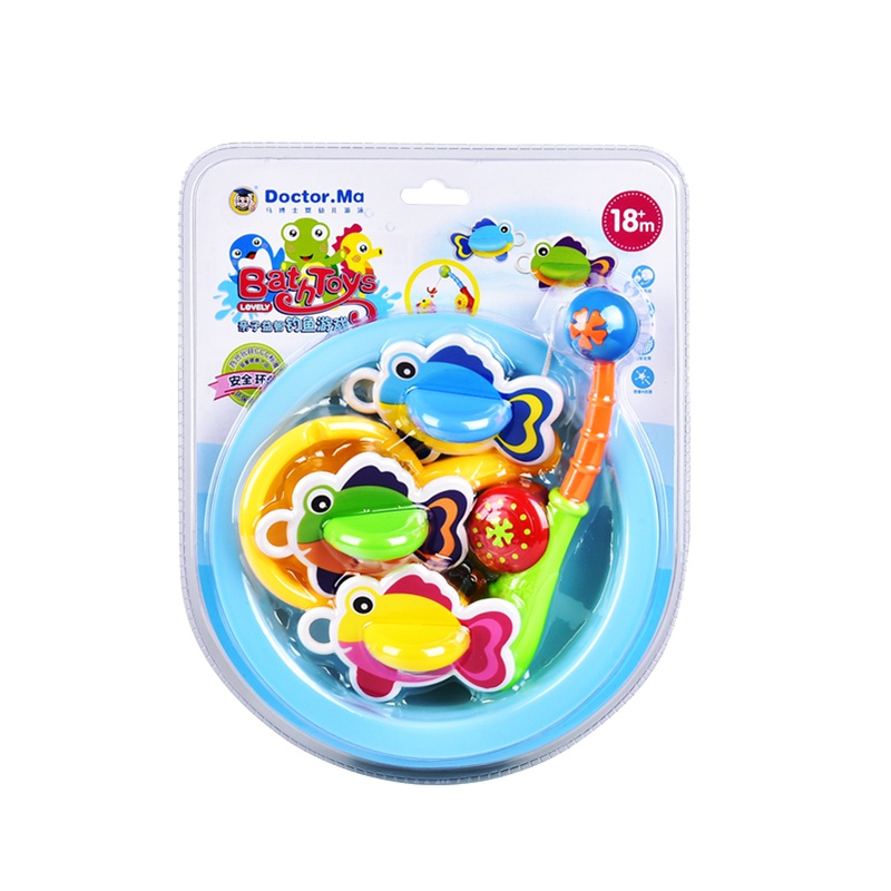 马博士婴幼儿戏水玩具宝宝儿童节礼物洗澡钓鱼水上洗澡玩具钓鱼套装益智 圆盘 亲子互动
