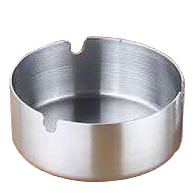 封后不锈钢烟灰缸创意家用金色玫瑰金网吧酒店客厅卧室防摔加厚烟灰缸 银色[口径8CM加厚]摆件