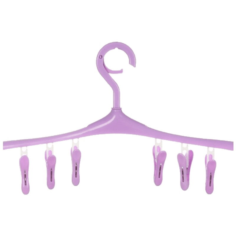 家柏饰(CORATED)家居儿童挂衣架晒内衣袜子多夹子家用塑料宝宝晾衣架衣服撑子