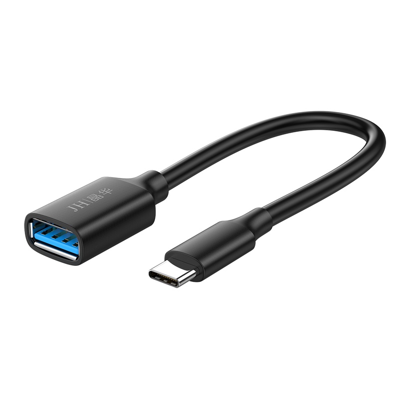 晶华 Type-C转USB3.0转接头OTG转换线手机安卓小米华为高速数据传输连接口U盘电脑鼠标键盘 黑色S355