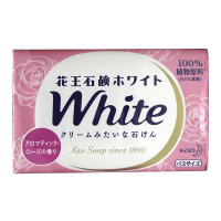 日本花王进口香皂 white天然奶植物沐浴香皂 洁面皂沐浴皂肥皂130g 一块装 玫瑰花香