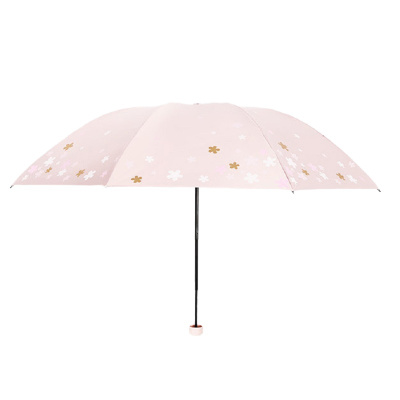 天堂伞防晒防紫外线三折叠黑胶33633E浪漫樱花遮阳两用晴雨太阳伞颜色随机发货