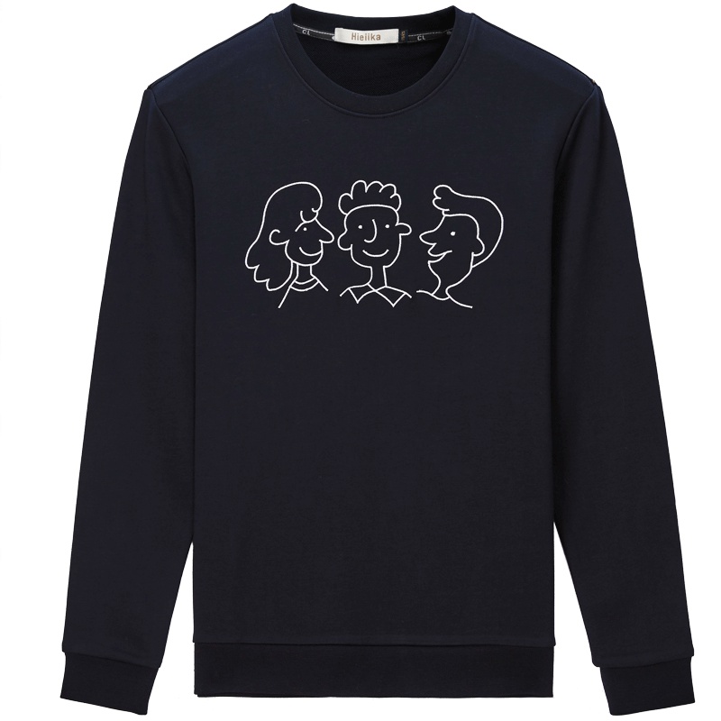 海一家2019秋季个性卡通人物头像休闲宽松日常卫衣男