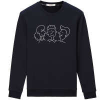 海一家2019秋季个性卡通人物头像休闲宽松日常卫衣男