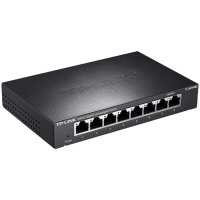 TP-LINK 8口千兆交换机 企业级交换器 监控网络网线分线器 分流器 金属机身 TL-SG1008D黑色