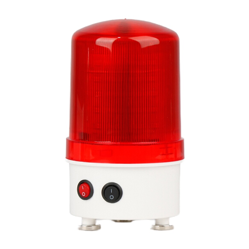 STK充电式LED旋转爆闪警示灯声光报警器闪烁信号灯吸铁报警灯 有声