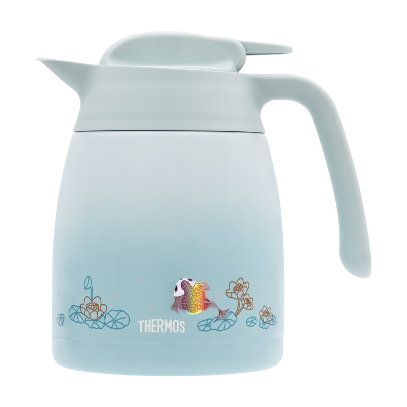 膳魔师,膳魔師(THERMOS)保温壶THV-1000 BL(luck)1L 大容量 锦鲤系列 通用