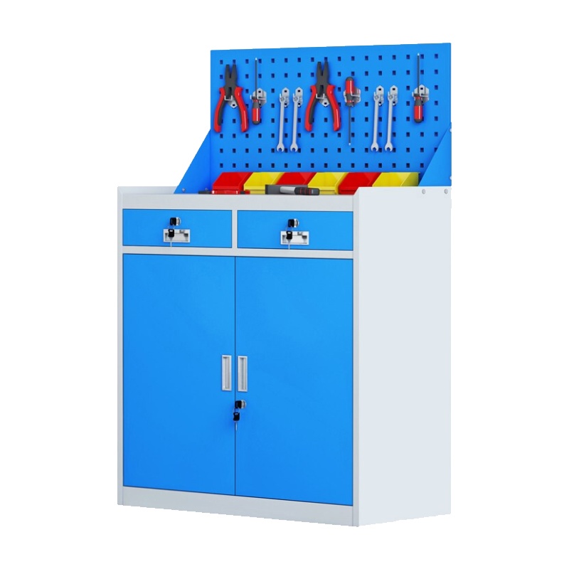 永格重型工具柜车间维修工具车可移动收纳柜可定制蓝灰色二抽（不含轮子）加厚款工具柜