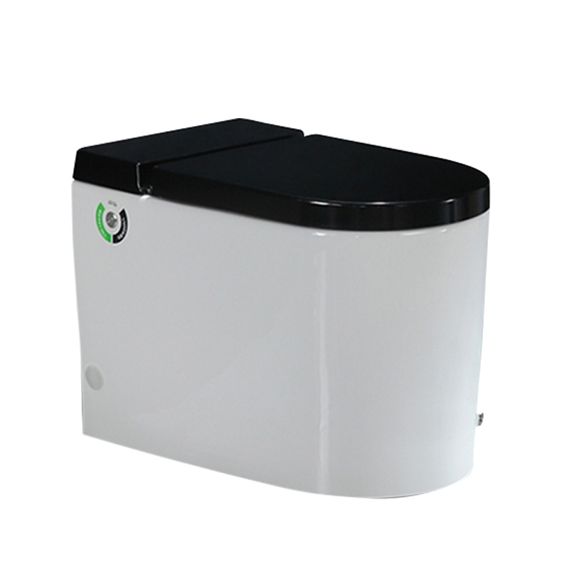 爱家生活 马桶大冲力脉冲无水箱节水坐便器脚踢冲水座便器白黑边脲醛盖板马桶