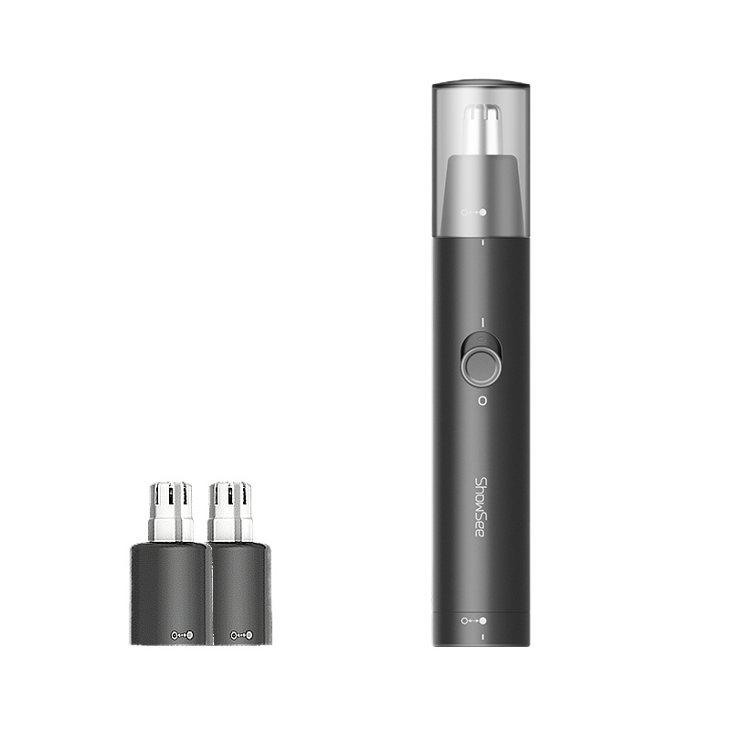 小适(Showsee) 电动便携式鼻毛修剪器C1-BK豪华装(+2备用刀头) 刀头水洗 全方位剃毛 无痛低噪