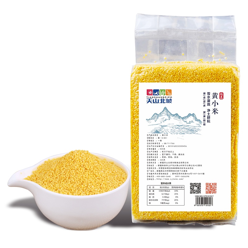 新疆米脂黄小米500g 月子宝宝米农家新米非山西小米营养早餐粥