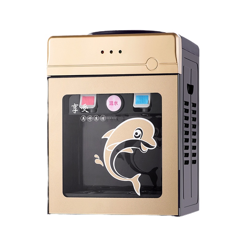 饮水机台式家用宿舍迷你小型桌面节能办公开水机 黑金 温热定制商品