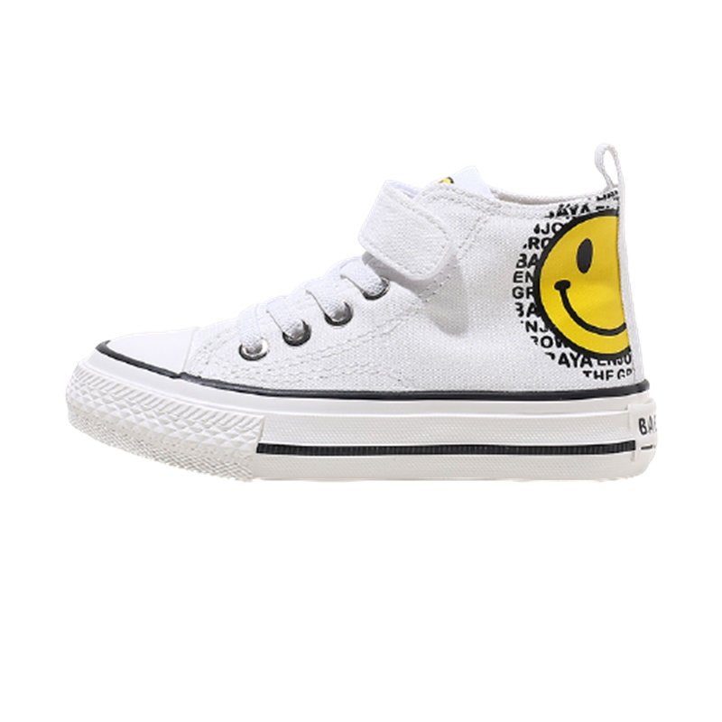 芭芭鸭儿童高帮休闲透气百搭帆布鞋男女童休闲板鞋