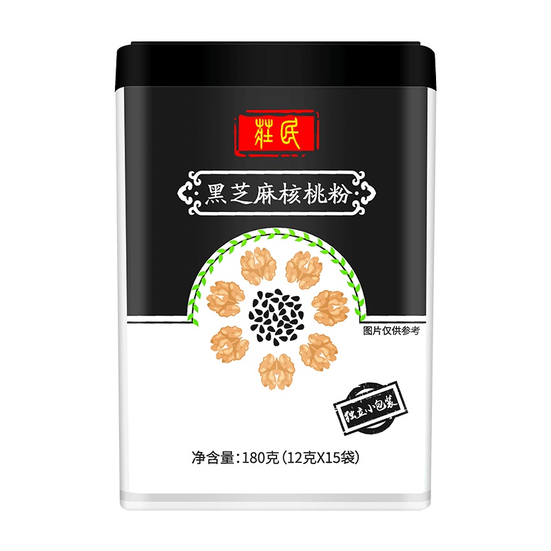 庄民核桃芝麻粉180g/罐 五谷养生营养代餐粉 杂粮粥 可搭配麦片佐丹力159膳食纤维 独立小包装