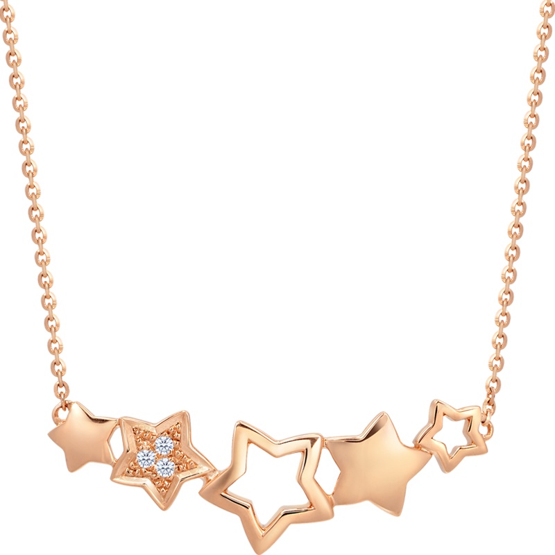 周生生(CHOWSANGSANG) 18K红色黄金爱情密语Love Decode Choker钻石项链89868N 定价