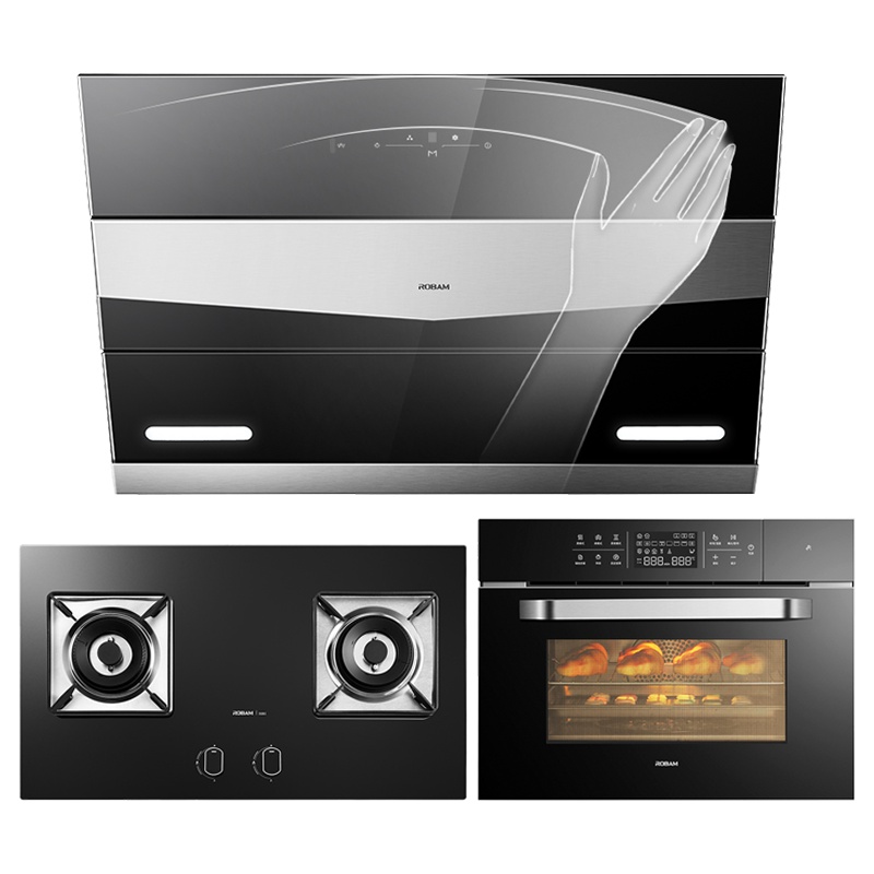 老板(ROBAM)侧吸式油烟机灶具套餐27N1H+56B0+C973X燃气灶抽烟机煤气灶吸烟机烟灶厨房电器蒸烤一体机套餐