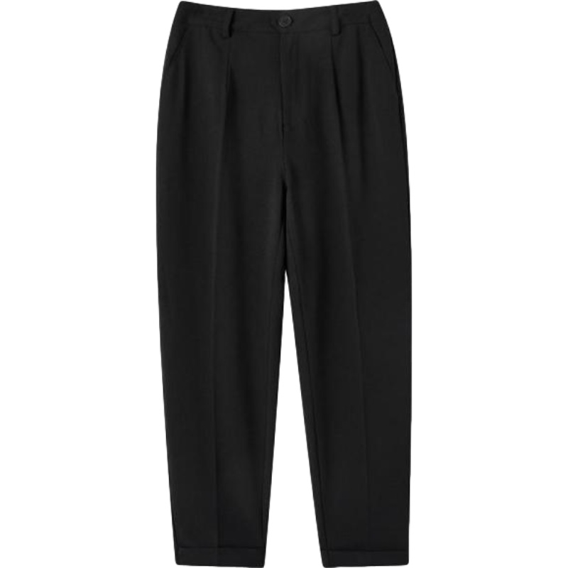 黑色高腰休闲裤女装2019春秋新款宽松九分裤显瘦微喇裤裤子潮夏季