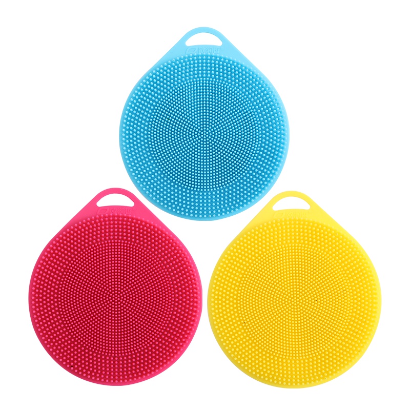 欧润哲(ORANGE)一套3只硅胶清洁刷子多功能硅胶洗碗刷家用厨房抹布百洁布锅刷果蔬清洗刷易清洁去污擦拭布