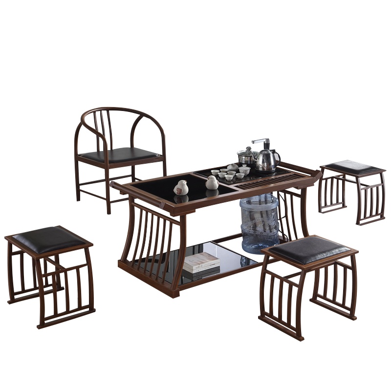 欧宝美功夫茶几泡茶桌多功能茶台复古茶台组合1+1+3款式2