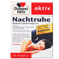 [全球购]Doppel herz 德国双心缬草安神睡眠精华片30粒/盒 膳食营养补充剂 * 2盒装 2023.6